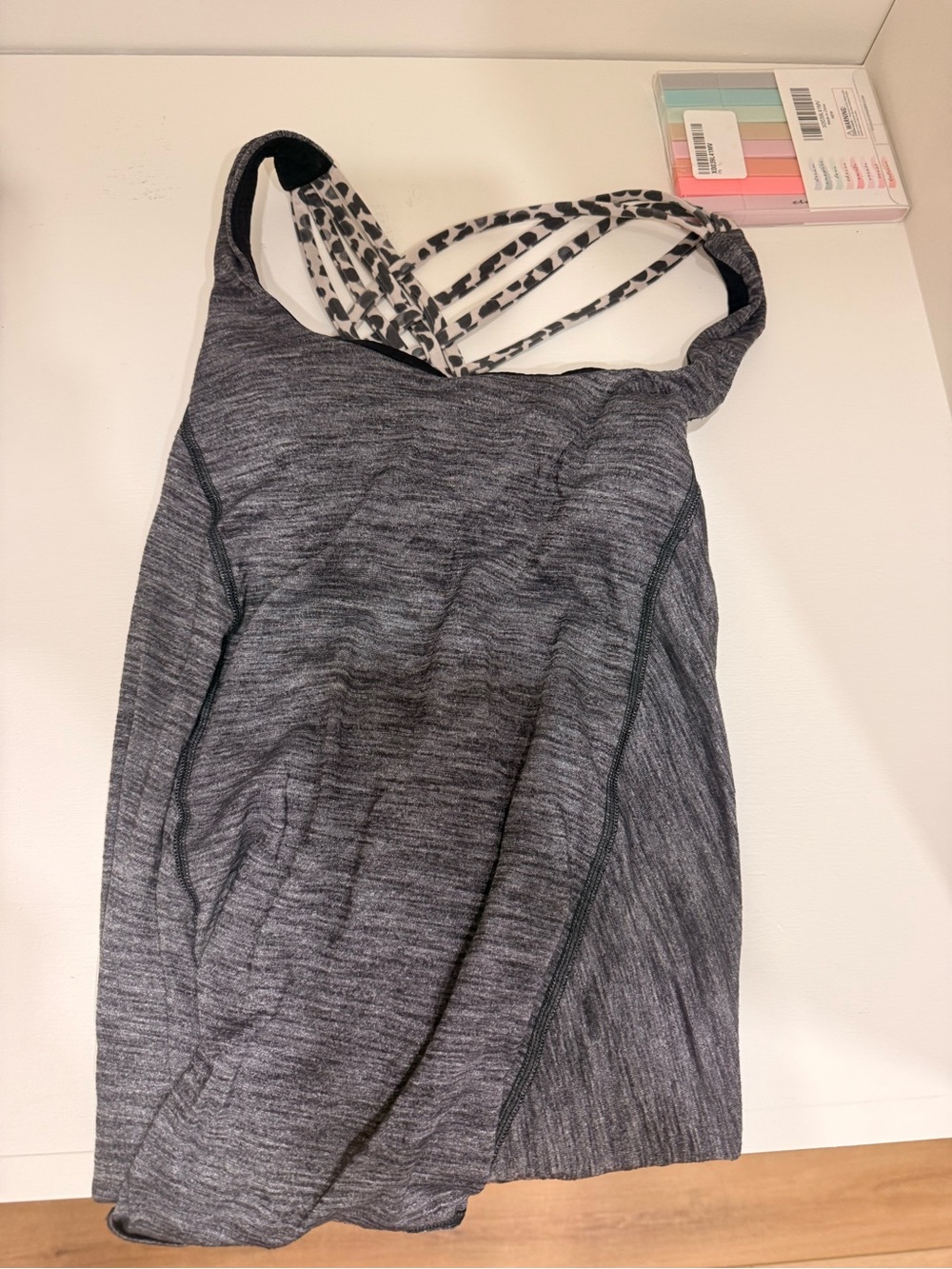 Lululemon Women’s Crossback tank with leopard build in bra